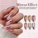 Rose Gold Chrome Nail Powder - Long Lasting Glitter for Mirror Effect Nails - Metallic Pigment Powder for Pink Champagne Chrome Nails - Easy to Use - 2 Jars Included - Buy Online on GoSupps.com