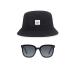Fish of fishing simple neutral sun hat foldable and breathable sun hat fishing leisure outdoor travel camping hiking suitable for men and women with 1 sunglasses.
