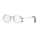 Caripe reading glasses round oval men women retro vintage 60s style metal M8108 (+ 2.0 dpt silver) + 2.0 dpt silver