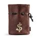 PU Leather Dice Bag Drawstring Bag Dice Pouch for D&D Dices, Coins,Game and Accessories BROWN