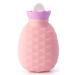 2x mini pineapple silicone hot heat bottle Handwash Mikrowave Heating Mini Warmer bottle Warm Hands Pockable water bag for adults and children pink 200 ml