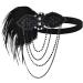 Limtula Feathers Fascinator Headbands 1920s Prom Queen Headpiece for Special Occasions Weddings Vintage Headpiece Black - Buy Online on GoSupps.com