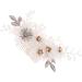 Angoily Metal Hair Barrettes Bridal Headpiece Pearl Hair Clip Rhinestone Barrettes Floral Hair Accessories Hair Combs Barrette Pearl Hair Comb Metal Hair Comb Bride Wedding Gauze - Buy Online on GoSupps.com