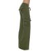 MALAIDOG Womens Casual High Waisted Bootcut Cargo Yoga Pants with Pockets Comfy Stretch Wide Leg Sweatpants Flare Leggings Green 3X-Large