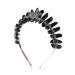 Halloween Raw Crystal Tiara Crown Headband  Black Quartz Moon Goddess Witch Headpiece Women Girls for Wiccan Goddess Cosplay Wedding Parties Photography by Bubbmi