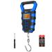 AMIR Luggage Scale with Hook, 110Lb/50kg Digital Fishing Scale, Portable Electric Hanging Scale Non-Slip Big Handle, 3 Modes-LB/OZ/KG, Backlit LCD Display Blue