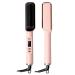 Ion Hair Straightener Brush - Hair Straightener Comb with 5 Temps LCD Display 30s Fast Heat Anti-Scald - Ceramic Flat Iron Brush for Smooth Frizz-Free Hair-Pink