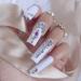 ZYBUXY Luxury Coffin Fake Nails - 24pcs White Press On Nails for Women & Girls | Full Cover Acrylic False Nails - Beach Ready - Buy Online on GoSupps.com