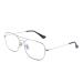 JM Aviator Computer Blue Light Blocking Glasses, Square Eye Protect Video Eyeglasses Anti Glare Men Women Silver Frame Black Temple Tips