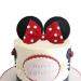 Minnie Mouse Cake Topper Bow and Ears for Birthday (Red)
