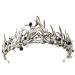 Sunshinesmile Bride Vintage Princess Hair Crown Handmade Artificial Black Rhinestone Quinceanera Bridal Crown Wedding Tiaras Hair Accessory