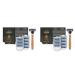 By Amazon men 5-blades razor with cork handle 1 piece + 8 refill packs (9-pack) silver (formerly brand Solimo) (pack with 2)
