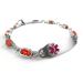Pre-Engraved Customized Pacemaker ID Bracelet Red Millefiori Glass - Purple