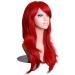 LFMDJF 70cm Wavy Red Wig | Synthetic Hairpieces for Women | Versatile Colors: Black Purple Pink Blue | 28 Inches Silver - Buy Online on GoSupps.com