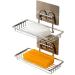 Ciieeo 2pcs Stainless Steel Soap Holder Bathroom Soap Dish Holder Suction Cup Soap Dish Shower Sponge Holder Soap Basket Shower Soap Rack Bath Soap Holder No Trace -mounted - Buy Online on GoSupps.com