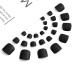 Full Cover Solid Black Press On Toenails - 24pcs Acrylic Fake Toe Nail Tips with Glue | Perfect Fit for Women & Girls - Buy Online on GoSupps.com