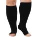 Putuo compression stockings thick calves for men: thrombosis socks women oversize support stockings Open tip for flight medical running 1 pair black 4xl