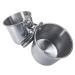 Texsens Bird Feeding Cups - Parrot Food Dish Stainless Steel Parrot Feeders Water Cage Bowls with Clamp Holder for Parakeet African Greys Conure Cockatiels Budgies Chinchilla Small Animal