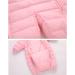 JiAmy Baby Snowsuit Hooded Romper | Cartoon Bear Winter Outfit | Pink | 6-12 Months - Buy Online on GoSupps.com