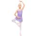LIONJIE Little Girls Camisole Ballet Dance Dress | Skirted Leotard for Kids 3-12Y | Hollow Back Dancewear - Purple - Buy Online on GoSupps.com
