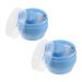 SMASOLO Lot de 2 Distributeurs de Poudre pour B b Rechargeables avec Houppette Bo tes Portables Bleues tanches et L g res pour Soins Peau Sensible en Voyage la Maison