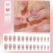 24Pcs/Set Press On Nails Love powder blusher bright diamond chain nail white Length False Nails Acrylic Fake Nails Full Cover Nails Tips Artificial Finger Manicure Press on nails for Women and Girls - Buy Online on GoSupps.com