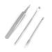3 pieces of stainless steel acne extractor remove tool face skin care blackhead pimples remover comedone extractor acne needle kit needles acne pimple flaw treatments tools