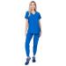 Womens Scrub Set Mock Wrap & Jogger Pants 7 Pocket 4-Way Stretch for Nurse Dentist Elements Select ES2956 Medium Royal