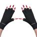 MelodySusie Anti UV Gloves for Gel Nail Lamp, Professional Protection Gloves for Manicures, UV Shield Gloves, Nail Art Skin Care Fingerless Glove Protect Hands, Home Outdoor Use A-Black