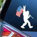 WSQ Sasquatch Bigfoot Rock On American Flag Vinyl Decal Sticker Premium Quality Vinyl Size 5-inch for Car Bumper Truck Van SUV Window Wall Boat Cup Tumblers Laptop or Any Smooth Surface