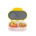 b.box - Food Storage Container with Two Sealed compartments and Silicone Material Reusable Snack Box for Kids with Open or Close Clip (Lemon Sherbet)