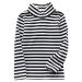 JWWN Little Boys Girls Turtleneck Thermal Tops Long Sleeve Striped Tee Kids Winter Baselayer Fleece Shirts,12Months-7Years Black 5T