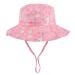 LACOFIA Toddler Baby Sun Hat Unisex Kids Summer Bucket Hat Wide Brim for Outdoor Swim Beach Pool Adjustable 6-24 Months B-Pink