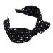 Women's Polka Dot Bow Headband Wide Band Black