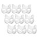 Garneck Cat masks 9 pieces Therian masks White cat masks Blanko Diy-Halloween-Masks Animal half-face masks masquerade cosplay party for preschool