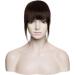 Silk-co One Piece Hair Bangs Fringe Hair Extensions Clip in Human Hair Extension #02 Dark Brown Straight Flat with Temple - Buy Online on GoSupps.com