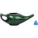 HealthGoodsIn Ceramic Neti Pot Premium Handcrafted Durable Dishwasher Safe with 2 Silicone Nozzle Tip 225 Ml. (7.6 FL Oz) Capacity (Green Crackle) - Buy Online on GoSupps.com