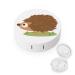 Cartoon Hedgehog Round Case For Contact Lens Kit Storage Box with Mirror Printed