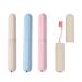 Assyknm 3x toothbrush case portable also for trips with soil ventilation in the colors beige blue and pink toothbrush cover for at home and business