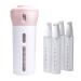 Refillable travel bottles 4 in 1 leak-proof travel fluid / lottery container dispenser for shampoo conditioner Lotion Face Body Wash (Rosa)