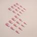 Ombre White Press On Nails - Short Medium Coffin Fake Nails Set with Glue | Gradient French Tip Acrylic Manicure for Wedding & Birthday - 26 Piece Set - Buy Online on GoSupps.com