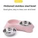 Angeer Double Dog Bowl Stainless Steel Double Bowl Anti-slip Anti-spill And Removable (S Pink) S Pink - Buy Online on GoSupps.com
