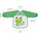 Vicloon 4 Pcs Baby Waterproof Sleeved Bibs - Unisex Feeding Apron for Infant/Toddler 6 Months to 3 Years - Blue/Green - Buy Online on GoSupps.com