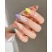 Sethexy Abstract Almond Shape False Nails - 24pcs Multicolored French Press On Acrylic Nails for Women & Girls - Buy Online on GoSupps.com