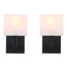 Yosoan Fabric Shades Wall Light Simple Modern Fashion Creative Wall Lamp with Fabric Shades (2 Pieces Black Color)
