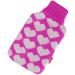 Snoozy XXL Hot Water Bottle - 2L with Soft Cozy Cover | Natural Rubber | Pink Heart - Long-Lasting Heat for Comfort - Buy Online on GoSupps.com