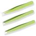 bxd Eyebrow Tweezers Set (3 Pieces)Professional Stainless Steel Female are Suitable for all Kinds of Precision Eyebrows  Beards  Ingrown Hairs  Debris  Blackheads and Tick Removers - Green  bxd-002