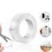 JSITON Nano Grip Tape 16.5 FT x 1.2 Inch Reusable Removable Washable Double Sided Sticky Strips Seamless Traceless Tape Adhesive Kitchen Holder Clear-16.5ft