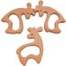 Wendysun 10pcs Cartoon Wood Teether: Natural Deer Shape Baby Teething Toy - Buy Online on GoSupps.com