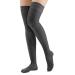 Collections Etc Thigh High Compression Stockings Firm (20-30 mmHG) Closed Toe - Made in USA Black Large